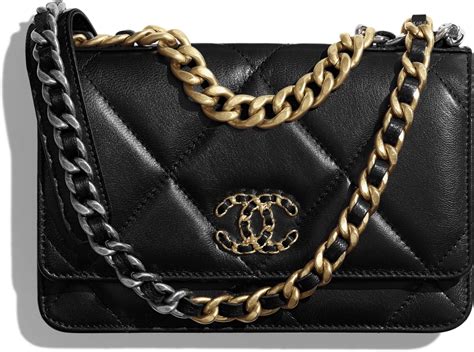 chanel id holder with chain|chanel 19 wallet on chain.